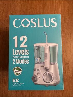 COSLUS E2 Oral Irrigator - Teal Packaging